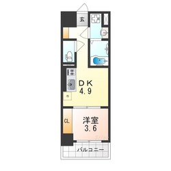 鳳駅 徒歩6分 10階の物件間取画像